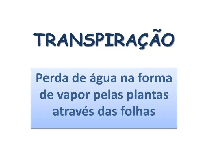 transpira o