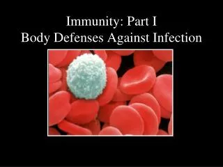 Immunity: Part I Body Defenses Against Infection