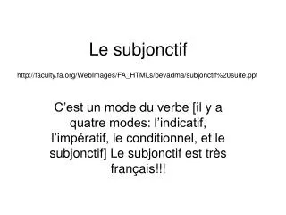 le subjonctif