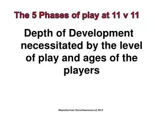 Depth of Development necessitated by the level of play and ages of the players