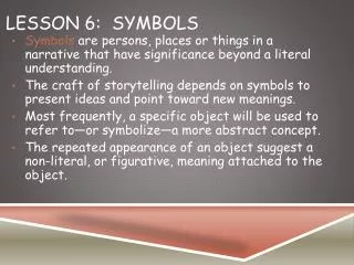Lesson 6:	Symbols
