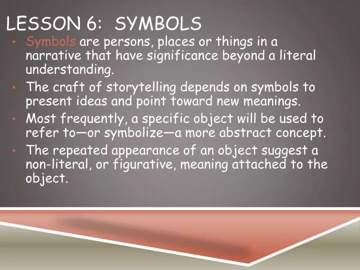 lesson 6 symbols