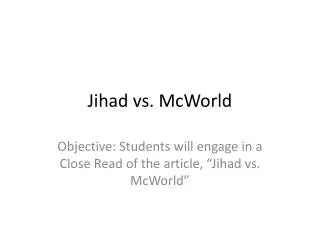jihad vs mcworld
