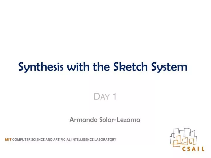 synthesis with the sketch system