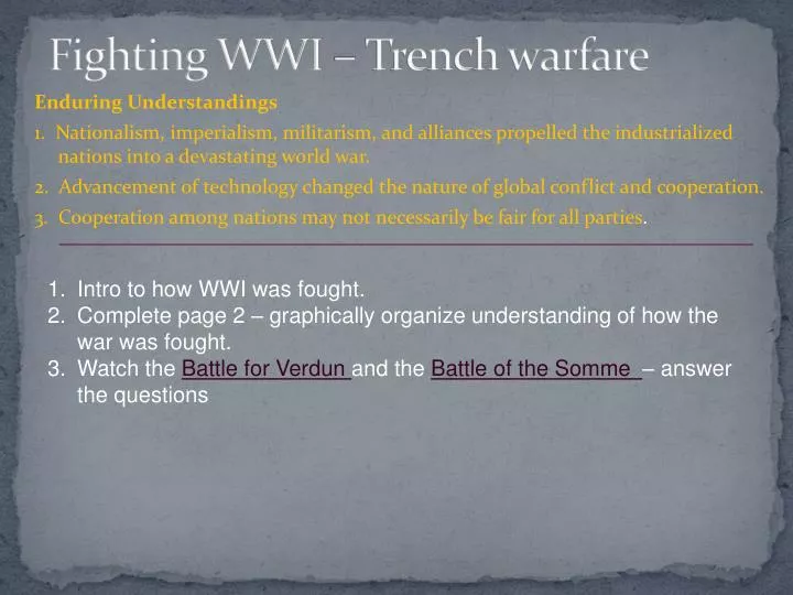 fighting wwi trench warfare