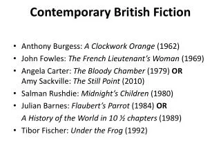 Contemporary British Fiction