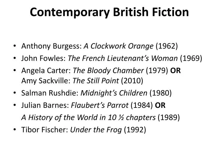 contemporary british fiction