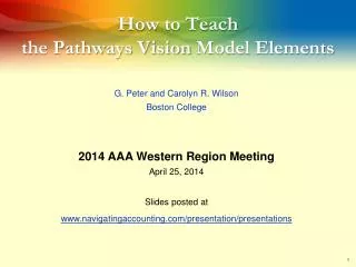 How to Teach the Pathways Vision Model Elements