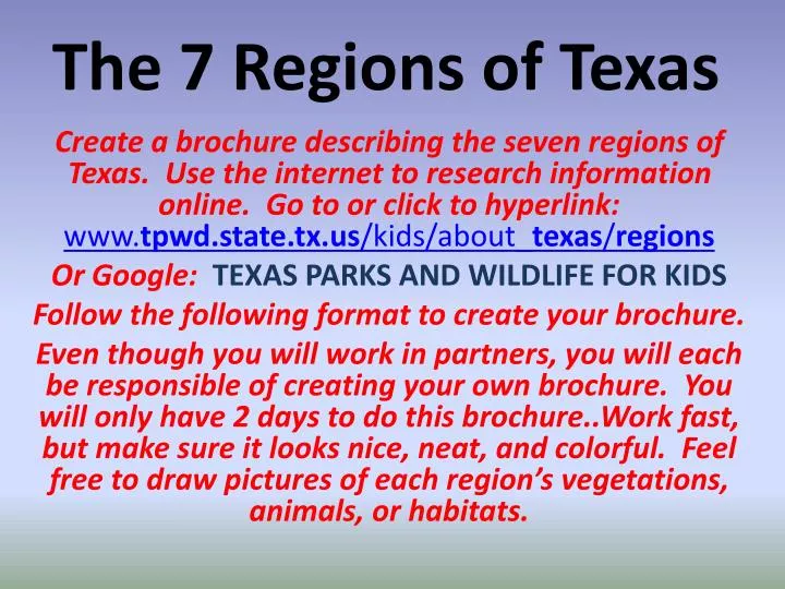 the 7 regions of texas