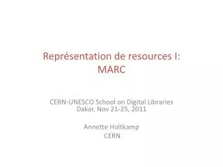 repr sentation de resources i marc