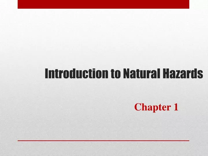 introduction to natural hazards