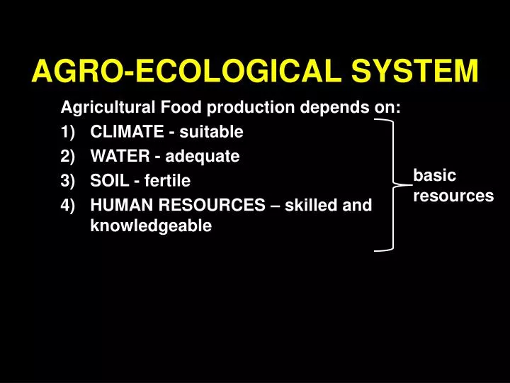 agro ecological system