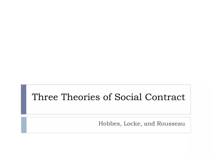 three theories of social contract