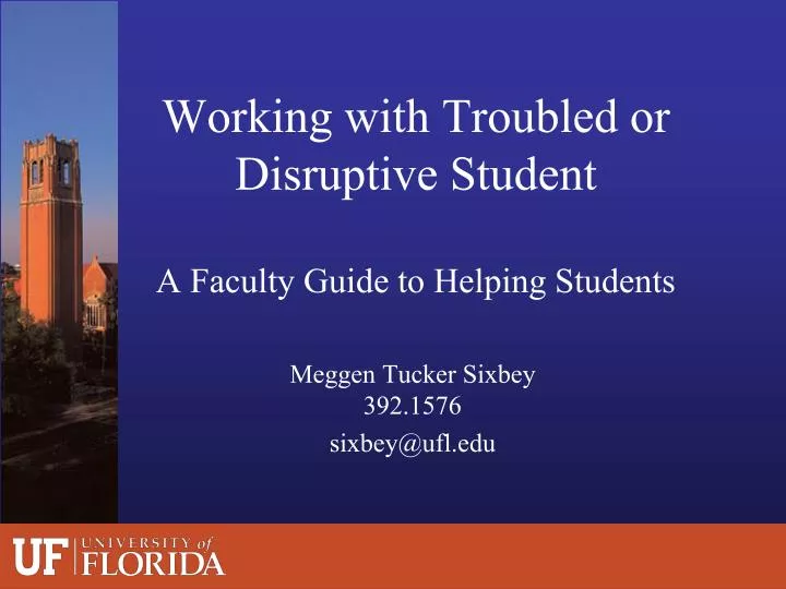 working with troubled or disruptive student a faculty guide to helping students