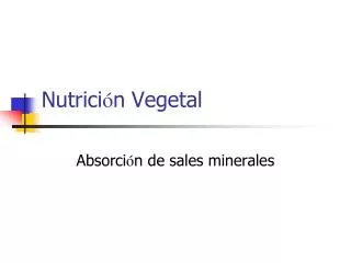 nutrici n vegetal