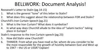 BELLWORK: Document Analysis!