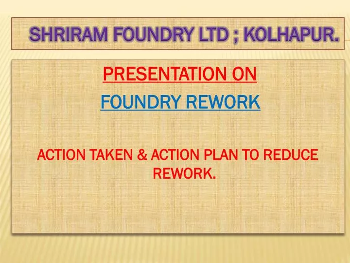 shriram foundry ltd kolhapur