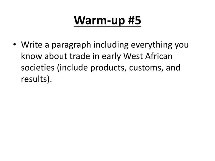 warm up 5