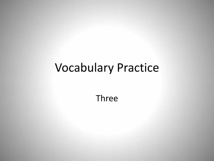 vocabulary practice