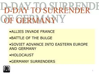 D-DAY TO SURRENDER OF GERMANY