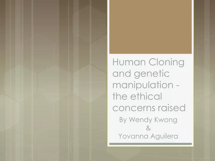 human cloning and genetic manipulation the ethical concerns raised