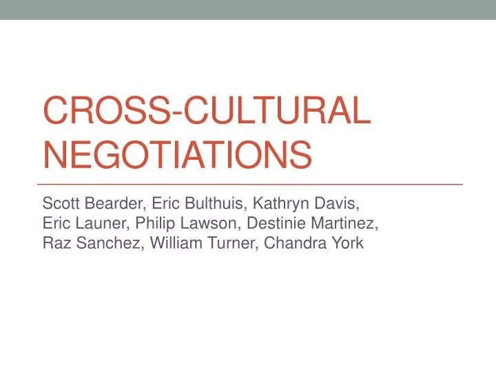 cross cultural negotiations