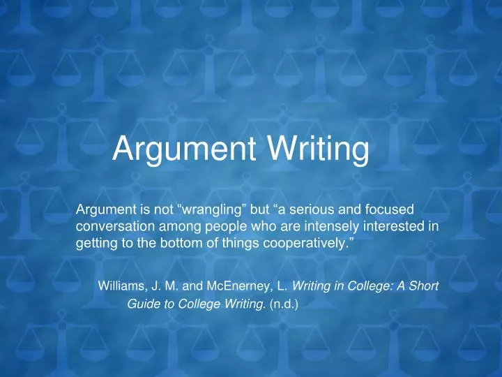 argument writing