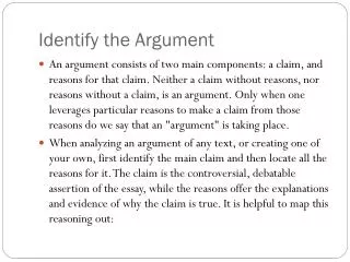 Identify the Argument