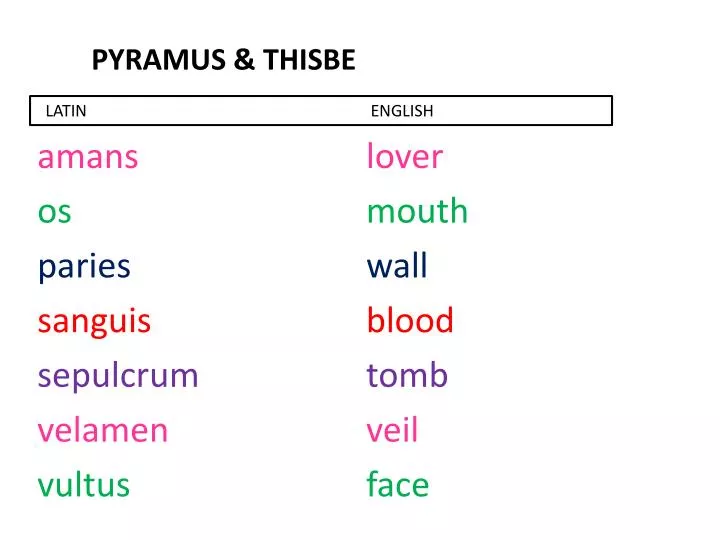 pyramus thisbe