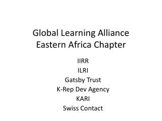 Global Learning Alliance Eastern Africa Chapter