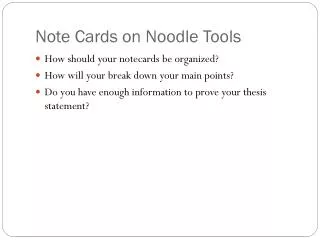 Note Cards on Noodle Tools