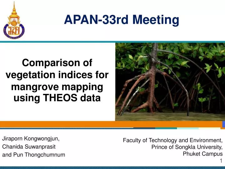 comparison of vegetation indices for mangrove mapping using theos data