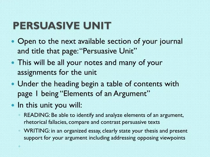 persuasive unit