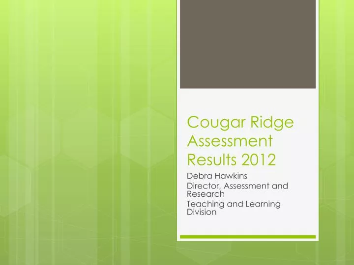 cougar ridge assessment results 2012