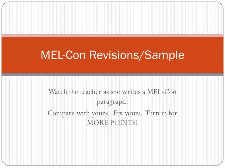 mel con revisions sample