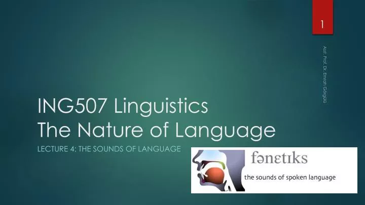 ing507 linguistics the nature of language