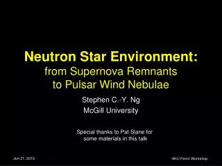 Neutron Star Environment: from Supernova Remnants to Pulsar Wind Nebulae