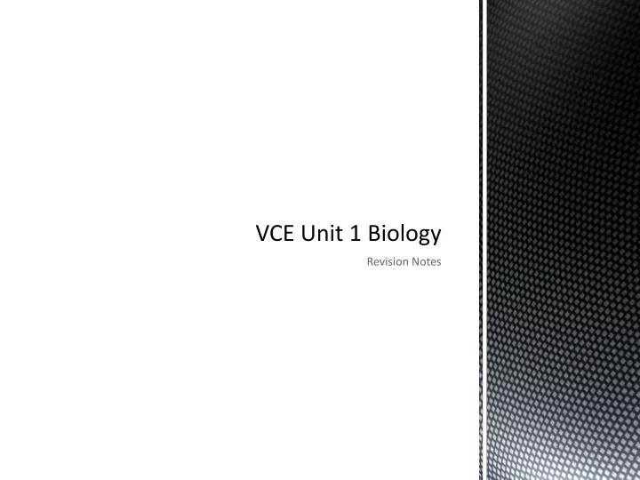vce unit 1 biology