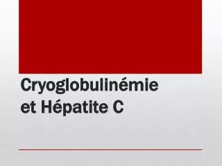 cryoglobulin mie et h patite c