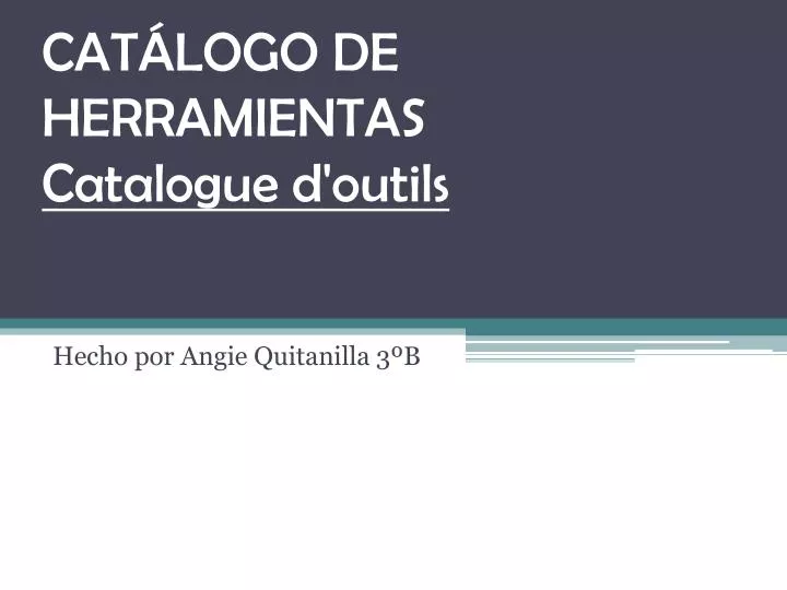 cat logo de herramientas catalogue d outils