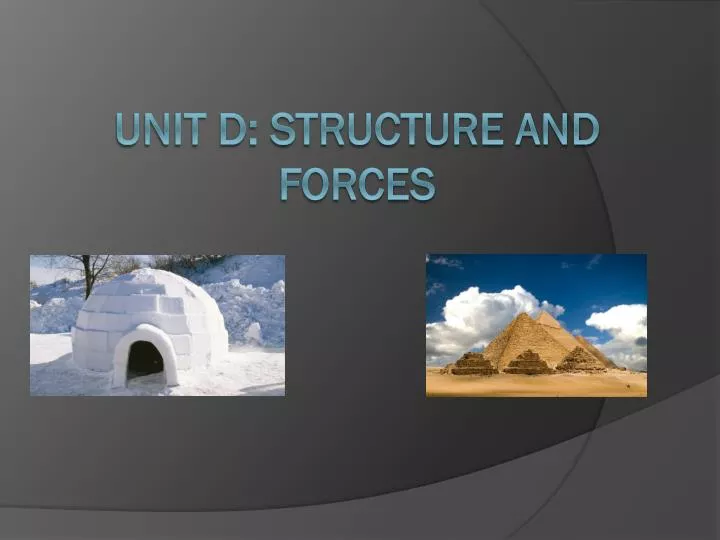 unit d structure and forces