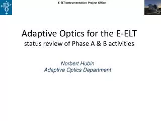 Adaptive Optics for the E-ELT status review of Phase A &amp; B activities