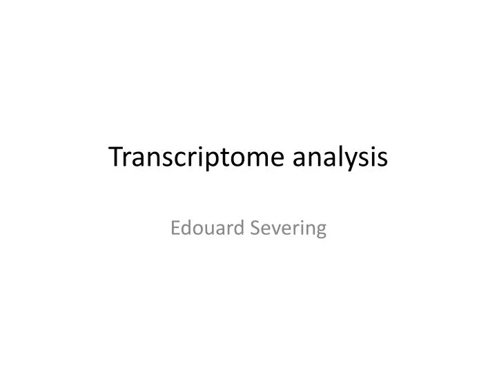 transcriptome analysis