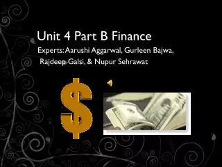 Unit 4 Part B Finance