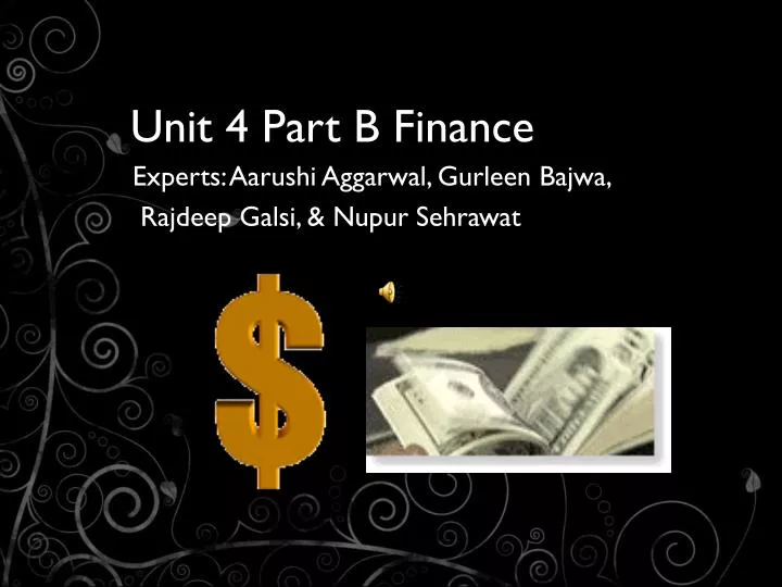 unit 4 part b finance