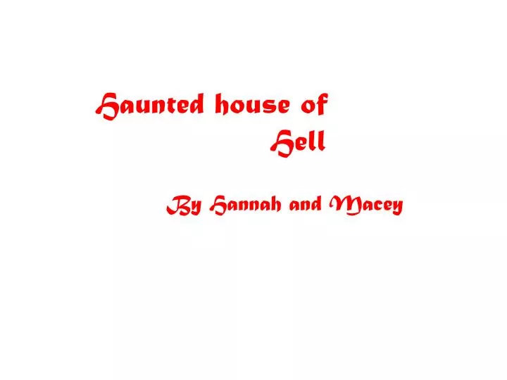 haunted house of hell