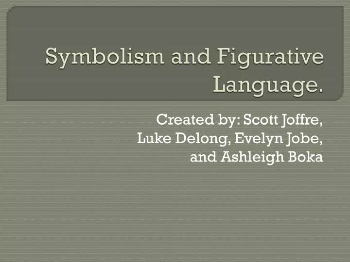 symbolism and figurative language