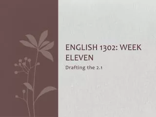 English 1302: Week Eleven