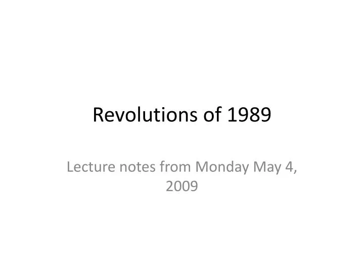 revolutions of 1989