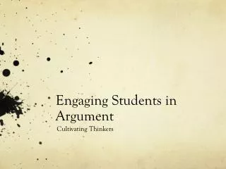 Engaging Students in Argument